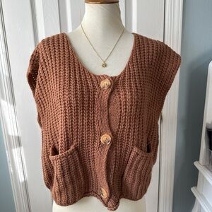 Cozy Knit Button-Up Cardigan Vest